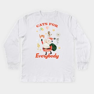 Cats For Everybody - meowy christmas Kids Long Sleeve T-Shirt